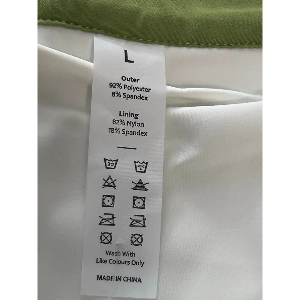 Halara Everyday SoftlyZero™ Green Pleated Tennis Skirt Skort L NWT